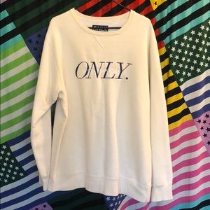 Cream ONLY NY Crewneck Sweatshirt w Embroidery!